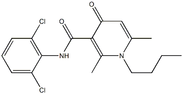 N-(2,6-Dichlorophenyl)-1-butyl-2,6-dimethyl-4-oxo-1,4-dihydro-3-pyridinecarboxamide Struktur