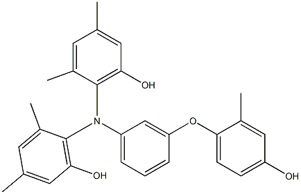 N,N-Bis(6-hydroxy-2,4-dimethylphenyl)-3-(4-hydroxy-2-methylphenoxy)benzenamine Structure