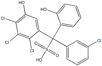 (3-Chlorophenyl)(2,3,4-trichloro-5-hydroxyphenyl)(2-hydroxyphenyl)methanesulfonic acid Structure