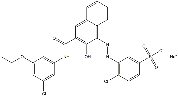 4-Chloro-3-methyl-5-[[3-[[(3-chloro-5-ethoxyphenyl)amino]carbonyl]-2-hydroxy-1-naphtyl]azo]benzenesulfonic acid sodium salt|