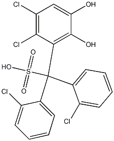 (2,3-Dichloro-5,6-dihydroxyphenyl)bis(2-chlorophenyl)methanesulfonic acid,,结构式