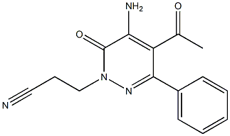 2-(2-Cyanoethyl)-4-amino-5-acetyl-6-phenylpyridazin-3(2H)-one 结构式