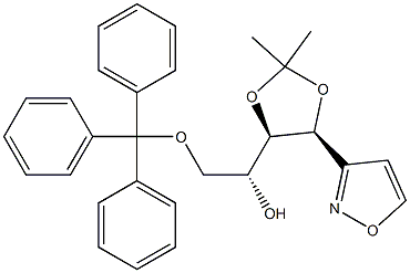 3-[(1S,2R,3R)-3-Hydroxy-1,2-(isopropylidenedioxy)-4-trityloxybutyl]isoxazole Struktur