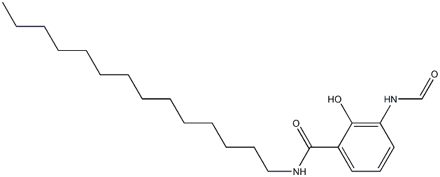 2-ヒドロキシ-3-ホルミルアミノ-N-テトラデシルベンズアミド 化学構造式