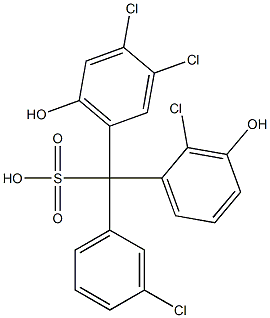 (3-Chlorophenyl)(2-chloro-3-hydroxyphenyl)(3,4-dichloro-6-hydroxyphenyl)methanesulfonic acid Structure