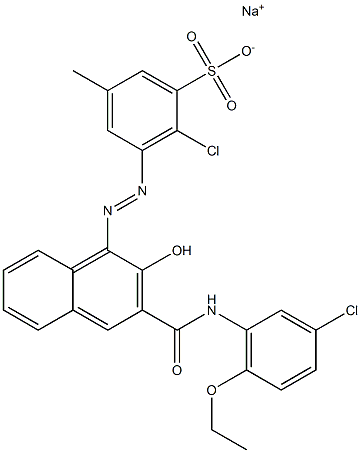 2-Chloro-5-methyl-3-[[3-[[(3-chloro-6-ethoxyphenyl)amino]carbonyl]-2-hydroxy-1-naphtyl]azo]benzenesulfonic acid sodium salt