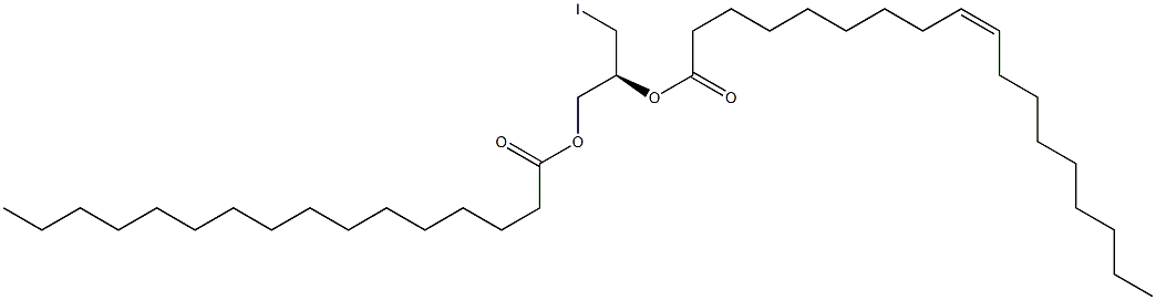 [S,(-)]-3-Iodo-1,2-propanediol 2-oleate 1-palmitate 结构式