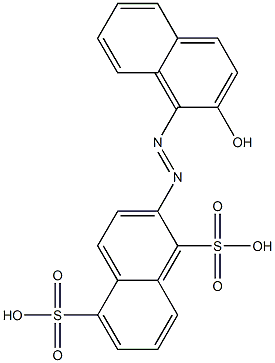2-[(2-Hydroxy-1-naphthalenyl)azo]-1,5-naphthalenedisulfonic acid Struktur