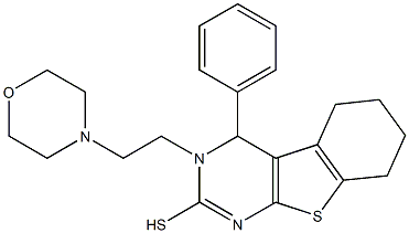 3,4,5,6,7,8-ヘキサヒドロ-3-(2-モルホリノエチル)-4-フェニル[1]ベンゾチエノ[2,3-d]ピリミジン-2(1H)-チオン 化学構造式