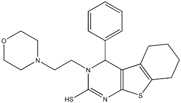 3,4,5,6,7,8-Hexahydro-3-(2-morpholinoethyl)-4-phenyl[1]benzothieno[2,3-d]pyrimidine-2-thiol Struktur