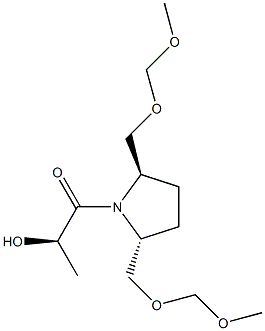 (2R,5R)-2,5-ビス(メトキシメトキシメチル)-1-[(R)-2-ヒドロキシプロピオニル]テトラヒドロ-1H-ピロール 化学構造式