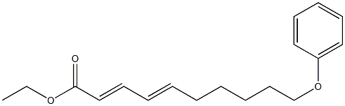 10-フェノキシ-2,4-デカジエン酸エチル 化学構造式