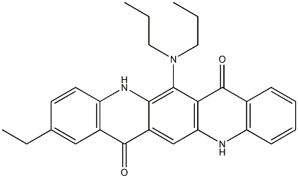6-(Dipropylamino)-2-ethyl-5,12-dihydroquino[2,3-b]acridine-7,14-dione Struktur