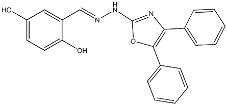 2,5-Dihydroxybenzaldehyde (4,5-diphenyloxazol-2-yl)hydrazone Structure