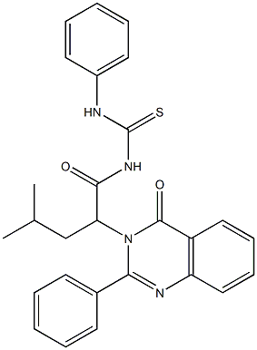 1-[4-Methyl-2-(4-oxo-2-phenyl-3,4-dihydroquinazolin-3-yl)valeryl]-3-phenylthiourea 结构式