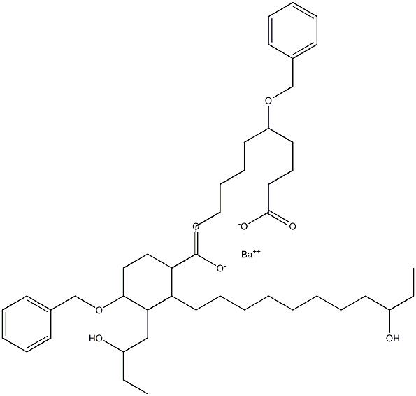 Bis(5-benzyloxy-16-hydroxystearic acid)barium salt,,结构式