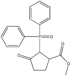 3-Oxo-2-(diphenylphosphinyl)cyclopentanecarboxylic acid methyl ester Structure