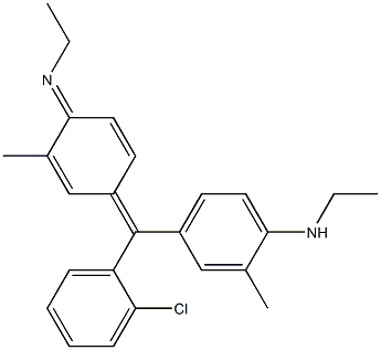 4-[(2-Chlorophenyl)[4-(ethylimino)-3-methyl-2,5-cyclohexadien-1-ylidene]methyl]-N-ethyl-2-methylbenzenamine Struktur
