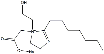 2-Heptyl-4,5-dihydro-1-(2-hydroxyethyl)-1-[[(sodiooxy)carbonyl]methyl]-1H-imidazol-1-ium 结构式