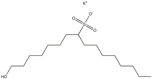 1-ヒドロキシヘキサデカン-8-スルホン酸カリウム 化学構造式