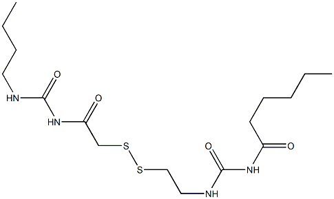 1-Hexanoyl-3-[2-[[(3-butylureido)carbonylmethyl]dithio]ethyl]urea,,结构式