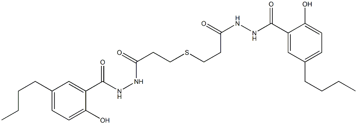 3,3'-チオジ[プロピオン酸N'-(5-ブチルサリチロイル)ヒドラジド] 化学構造式