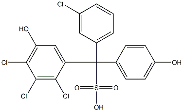 (3-Chlorophenyl)(2,3,4-trichloro-5-hydroxyphenyl)(4-hydroxyphenyl)methanesulfonic acid Struktur