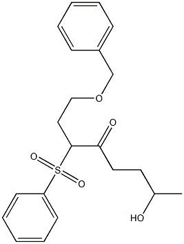 3-(フェニルスルホニル)-1-ベンジルオキシ-7-ヒドロキシ-4-オクタノン 化学構造式