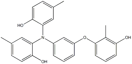 N,N-Bis(2-hydroxy-5-methylphenyl)-3-(3-hydroxy-2-methylphenoxy)benzenamine 结构式