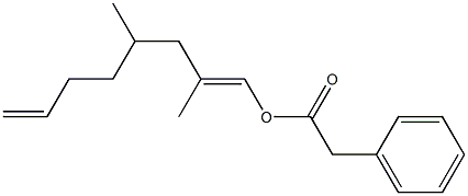 フェニル酢酸2,4-ジメチル-1,7-オクタジエニル 化学構造式