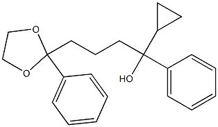 2-フェニル-2-(4-ヒドロキシ-4-フェニル-4-シクロプロピルブチル)-1,3-ジオキソラン 化学構造式