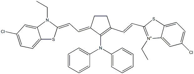 5-クロロ-2-[2-[3-[2-(5-クロロ-3-エチルベンゾチアゾール-2(3H)-イリデン)エチリデン]-2-(ジフェニルアミノ)-1-シクロペンテン-1-イル]エテニル]-3-エチルベンゾチアゾール-3-イウム 化学構造式