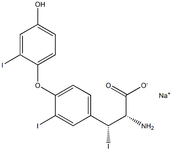 (2S,3R)-2-Amino-3-[4-(4-hydroxy-2-iodophenoxy)-3-iodophenyl]-3-iodopropanoic acid sodium salt Struktur