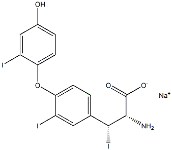 (2S,3R)-2-Amino-3-[4-(4-hydroxy-2-iodophenoxy)-3-iodophenyl]-3-iodopropanoic acid sodium salt,,结构式