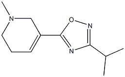3-イソプロピル-5-[(1,2,5,6-テトラヒドロ-1-メチルピリジン)-3-イル]-1,2,4-オキサジアゾール 化学構造式