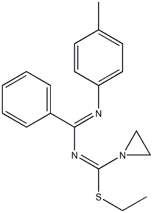 4-(1-Aziridinyl)-4-ethylthio-1-(4-methylphenyl)-2-phenyl-1,3-diaza-1,3-butadiene Struktur