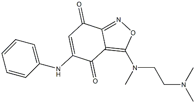 3-[N-(2-Dimethylaminoethyl)methylamino]-5-(phenylamino)-2,1-benzisoxazole-4,7-dione Structure