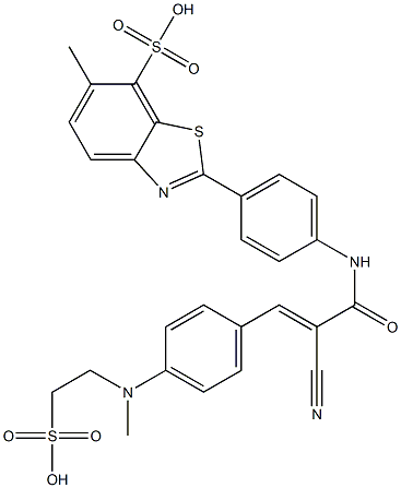 2-[4-[[2-Cyano-3-[4-[methyl(2-sulfoethyl)amino]phenyl]-1-oxo-2-propenyl]amino]phenyl]-6-methyl-7-benzothiazolesulfonic acid|