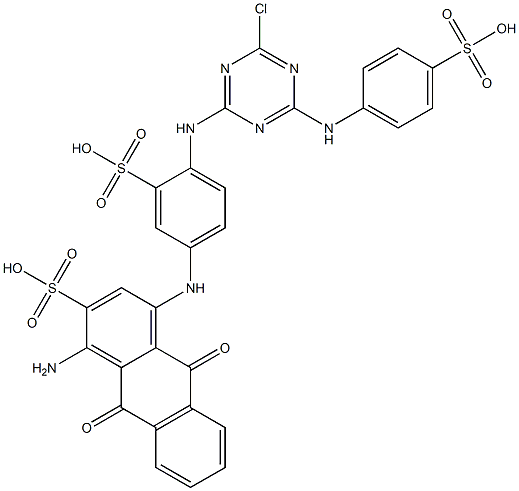 1-Amino-4-[[4-[[4-chloro-6-[[4-sulfophenyl]amino]-1,3,5-triazin-2-yl]amino]-3-sulfophenyl]amino]-9,10-dihydro-9,10-dioxo-2-anthracenesulfonic acid|