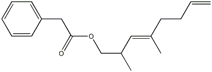 Phenylacetic acid 2,4-dimethyl-3,7-octadienyl ester Structure