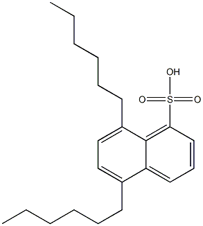 5,8-ジヘキシル-1-ナフタレンスルホン酸 化学構造式