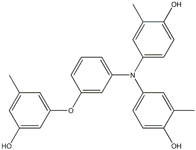 N,N-Bis(4-hydroxy-3-methylphenyl)-3-(3-hydroxy-5-methylphenoxy)benzenamine,,结构式