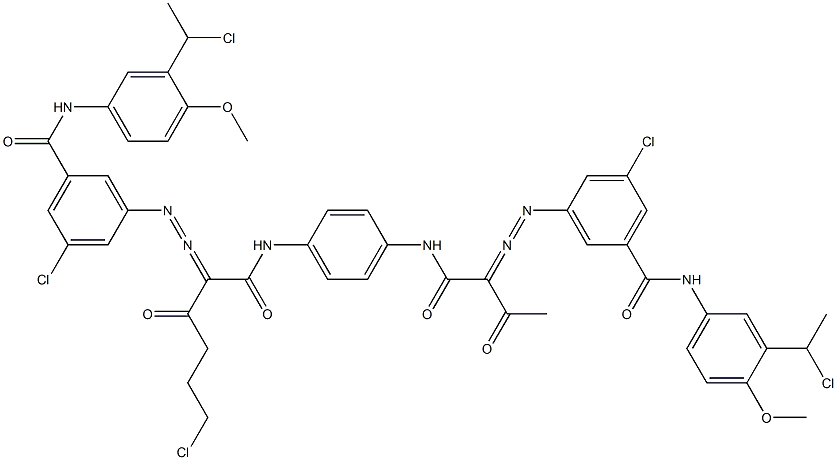 3,3'-[2-(2-Chloroethyl)-1,4-phenylenebis[iminocarbonyl(acetylmethylene)azo]]bis[N-[3-(1-chloroethyl)-4-methoxyphenyl]-5-chlorobenzamide]|