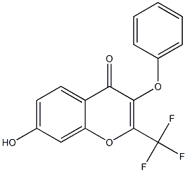 3-Phenoxy-7-hydroxy-2-trifluoromethyl-4H-1-benzopyran-4-one Structure