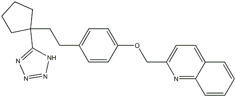 2-[4-[2-[1-(1H-Tetrazol-5-yl)cyclopentyl]ethyl]phenoxymethyl]quinoline Struktur