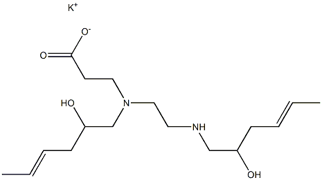 3-[N-(2-Hydroxy-4-hexenyl)-N-[2-(2-hydroxy-4-hexenylamino)ethyl]amino]propionic acid potassium salt 结构式