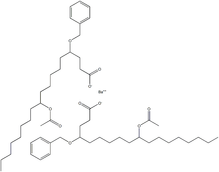 Bis(4-benzyloxy-10-acetyloxystearic acid)barium salt Structure