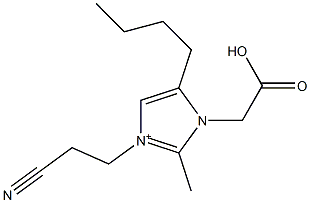 3-(2-Cyanoethyl)-2-methyl-5-butyl-1-(carboxymethyl)-1H-imidazol-3-ium 结构式