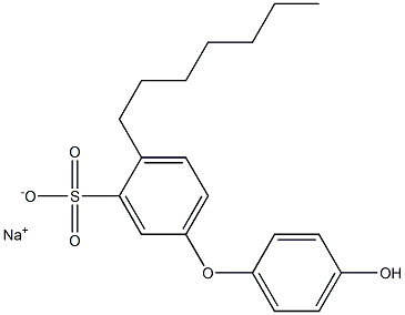 4'-Hydroxy-4-heptyl[oxybisbenzene]-3-sulfonic acid sodium salt 结构式