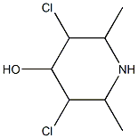 3,5-Dichloro-2,6-dimethyl-4-piperidinol 结构式